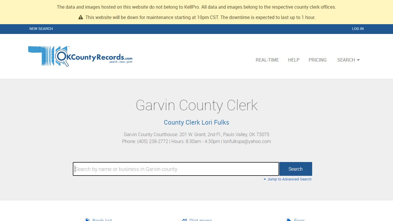 Garvin County - County Clerk Public Land Records for Oklahoma