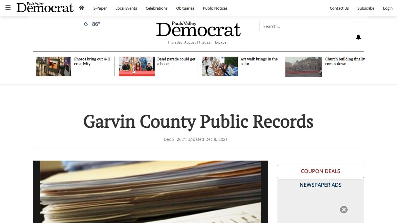 Garvin County Public Records | Local News ...